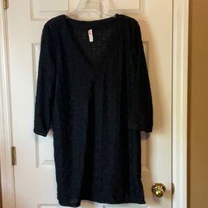 Nines Corte D’Azur Women’s Black Sheer Swimwear Coverup Size 1X